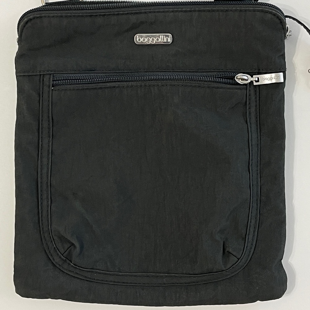 Dark Grey Baggallini crossbody bag with multiple pockets